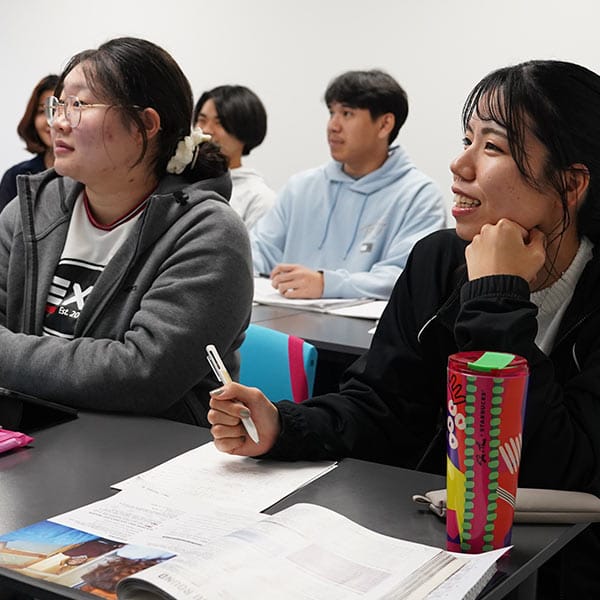 Group of young students in classroom Seafield School of English